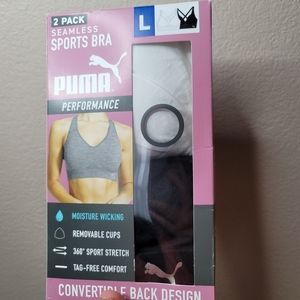 2 pack Puma Seamless Sports bra large 360°